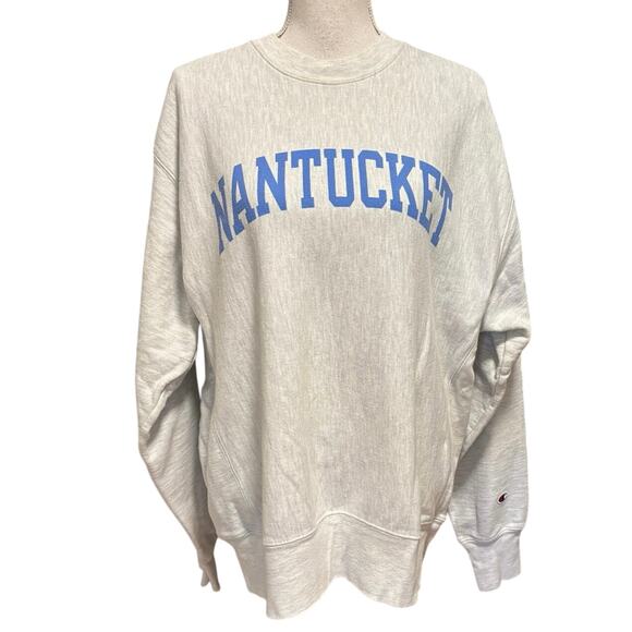 Champion Reverse Weave Nantucket Unisex Size L Sweatshirt Crewneck FLAWS - Picture 1 of 7